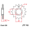 Pignon JT SPROCKETS acier anti-bruit 743 - 530 - 1126804001