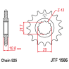 Pignon JT SPROCKETS acier anti-bruit 1586 - 525 - 1126792001