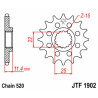 Pignon JT SPROCKETS acier standard 1902 - 520 - 1077298004