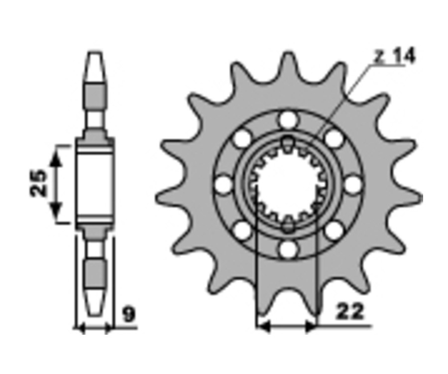 Pignon PBR acier standard 2129 - 525 - 1077580002