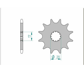 Pignon AFAM acier standard 40300 - 520 - 1076810002