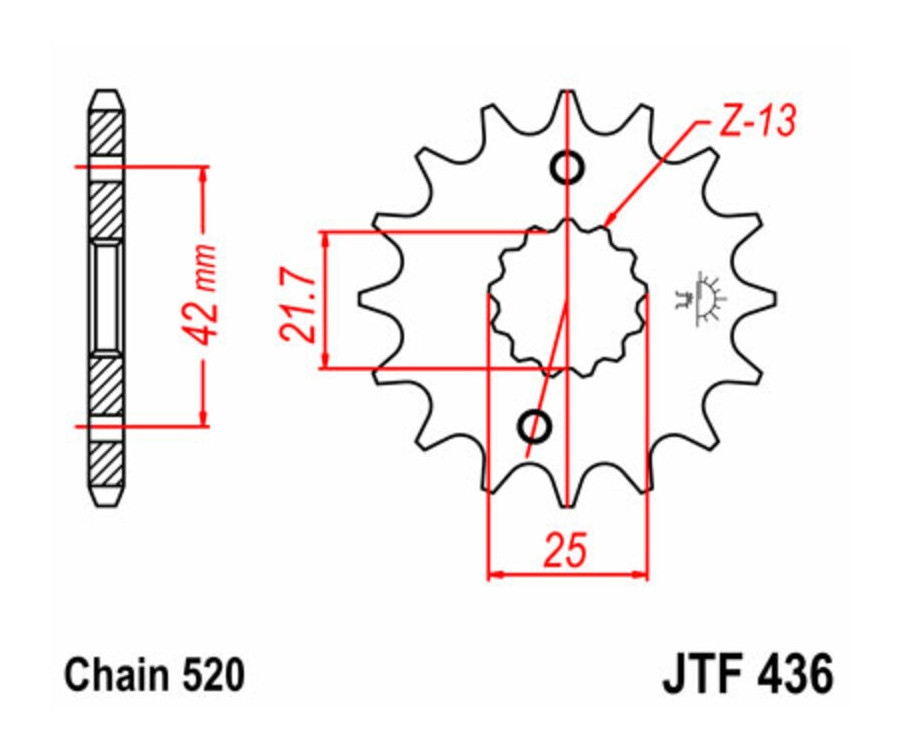 Pignon JT SPROCKETS acier standard 436 - 520 - 1077394002