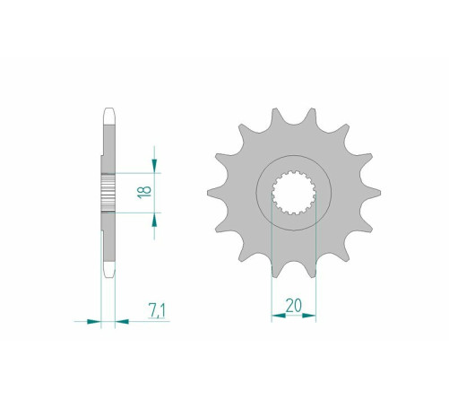 Pignon AFAM acier standard 22203 - 520