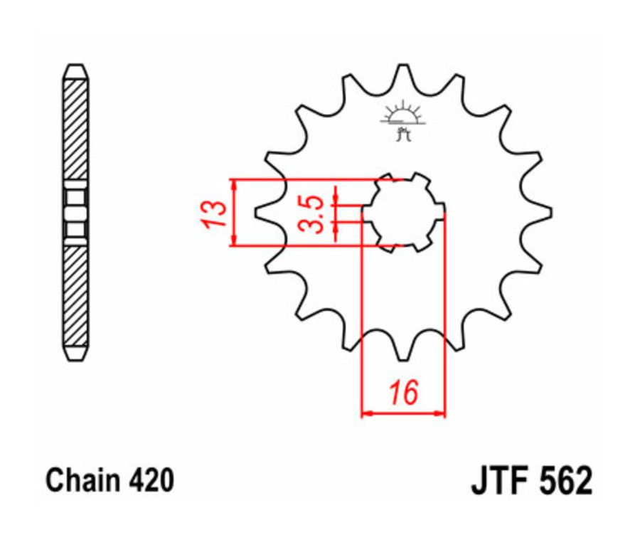 Pignon JT SPROCKETS acier standard 562 - 420 - 1077434002