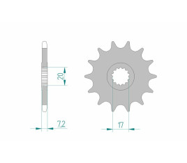 Pignon AFAM acier standard 73202 - 520