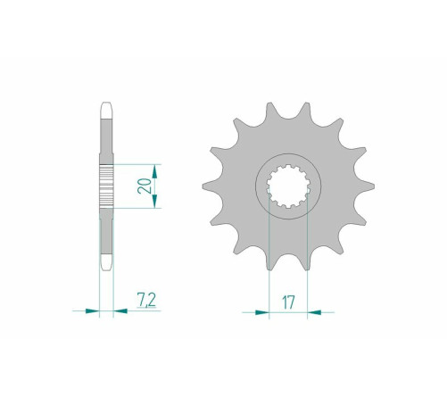 Pignon AFAM acier standard 73202 - 520