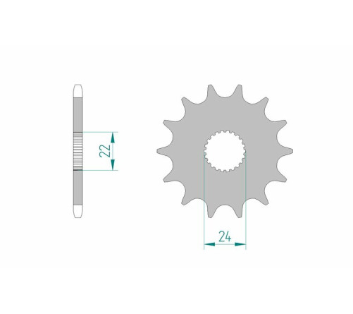 Pignon AFAM acier standard 61201 - 520