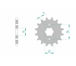 Pignon AFAM acier standard 21305 - 428
