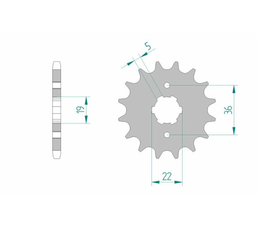 Pignon AFAM acier standard 21305 - 428