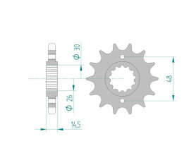 Pignon AFAM acier standard 20602 - 530
