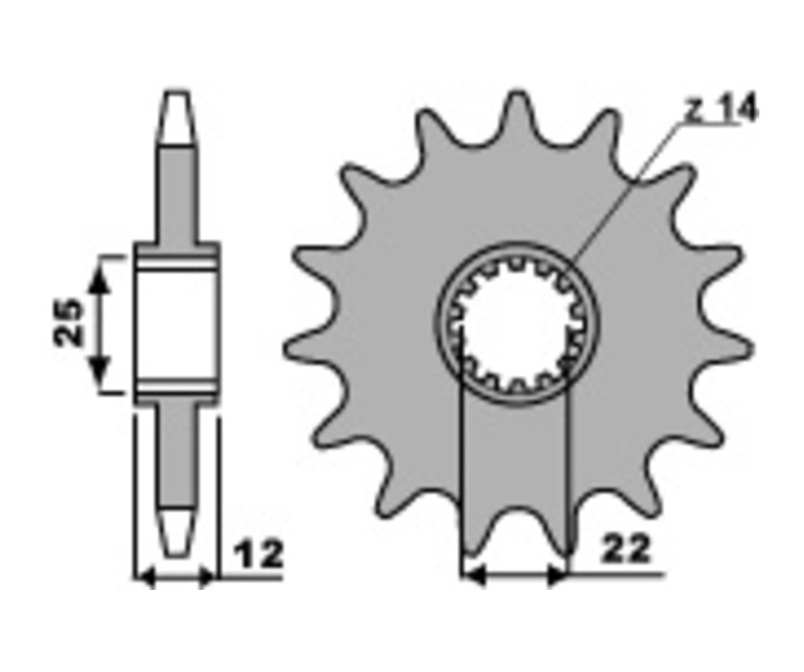 Pignon PBR acier standard 2102 - 520 - 1077566001