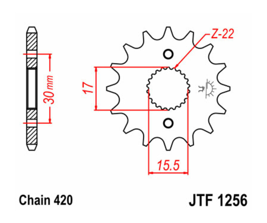 Pignon JT SPROCKETS acier standard 1256 - 420 - 1077213003