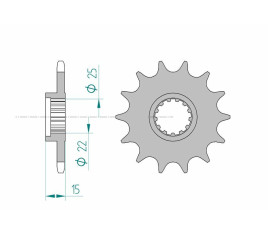 Pignon AFAM acier standard 24510 - 520