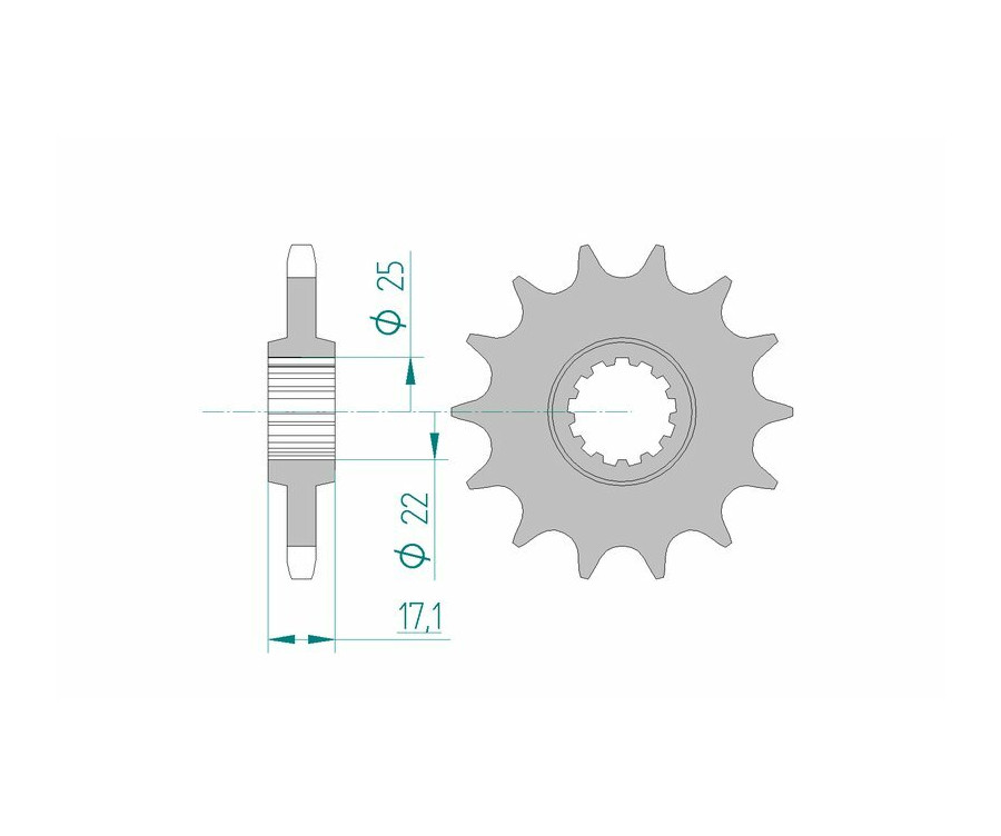 Pignon AFAM acier standard 20405 - 525 Pignon AFAM acier standard 20405 - 525