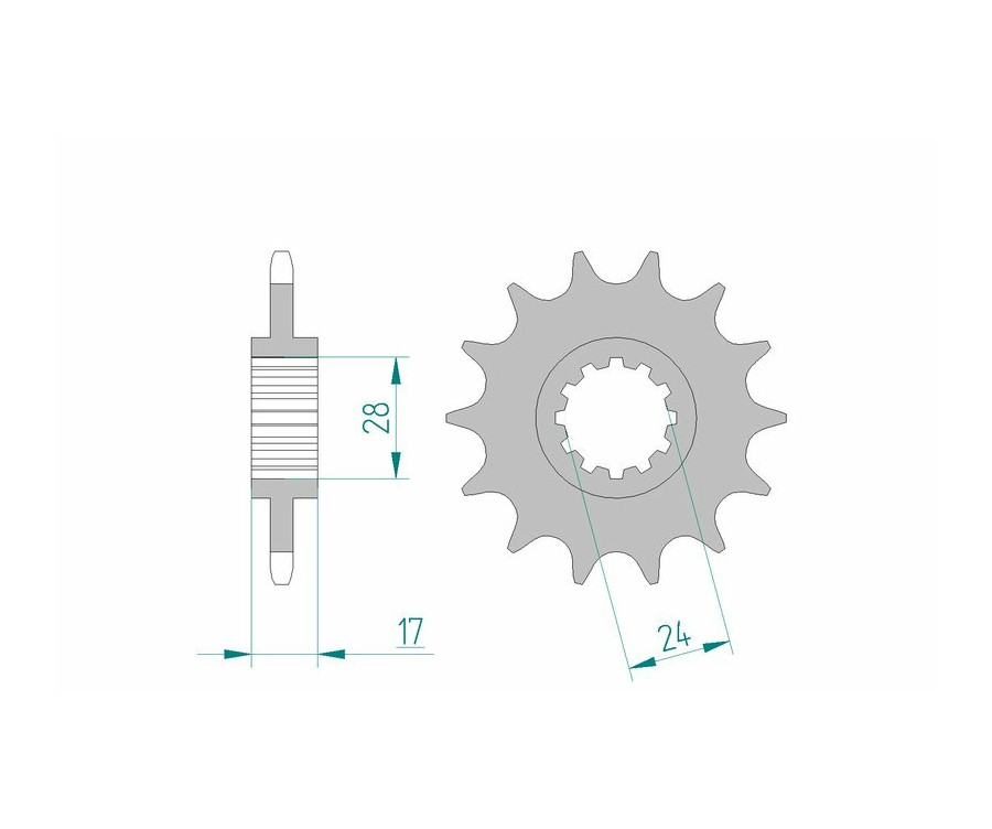 Pignon AFAM acier standard 20516 - 520 - 1075026002