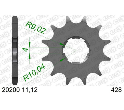 Pignon AFAM acier standard 20200 - 428