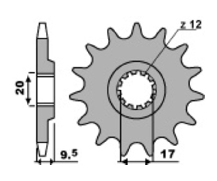 Pignon PBR acier standard 2084 - 428 - 1077551002