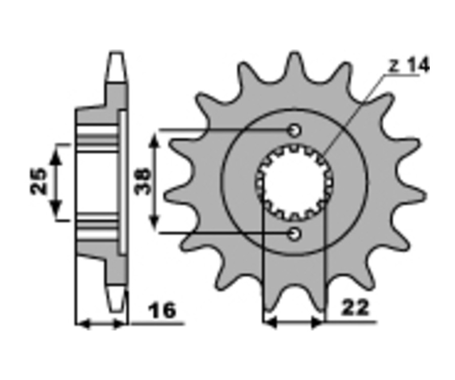 Pignon PBR acier standard 2222 - 525 - 1077615002