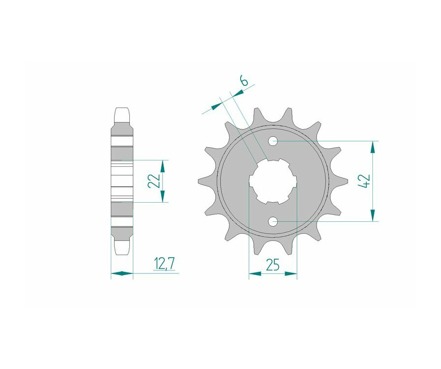 Pignon AFAM acier standard 20502 - 530 - 1074905002
