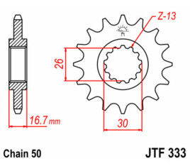 Pignon JT SPROCKETS acier standard 333 - 530