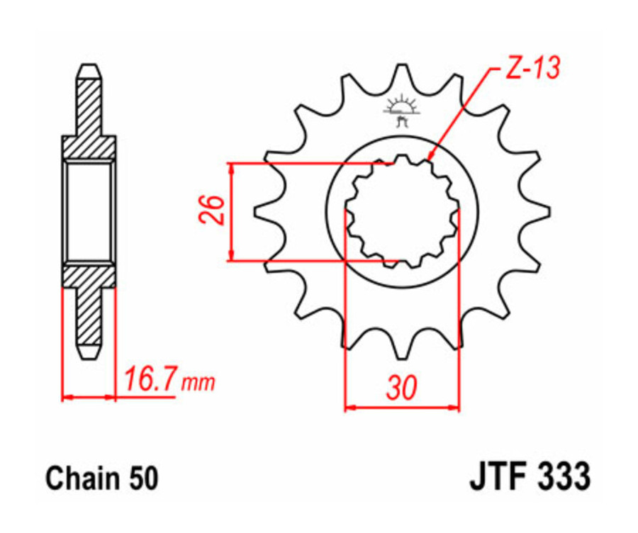 Pignon JT SPROCKETS acier standard 333 - 530 - 1077355001