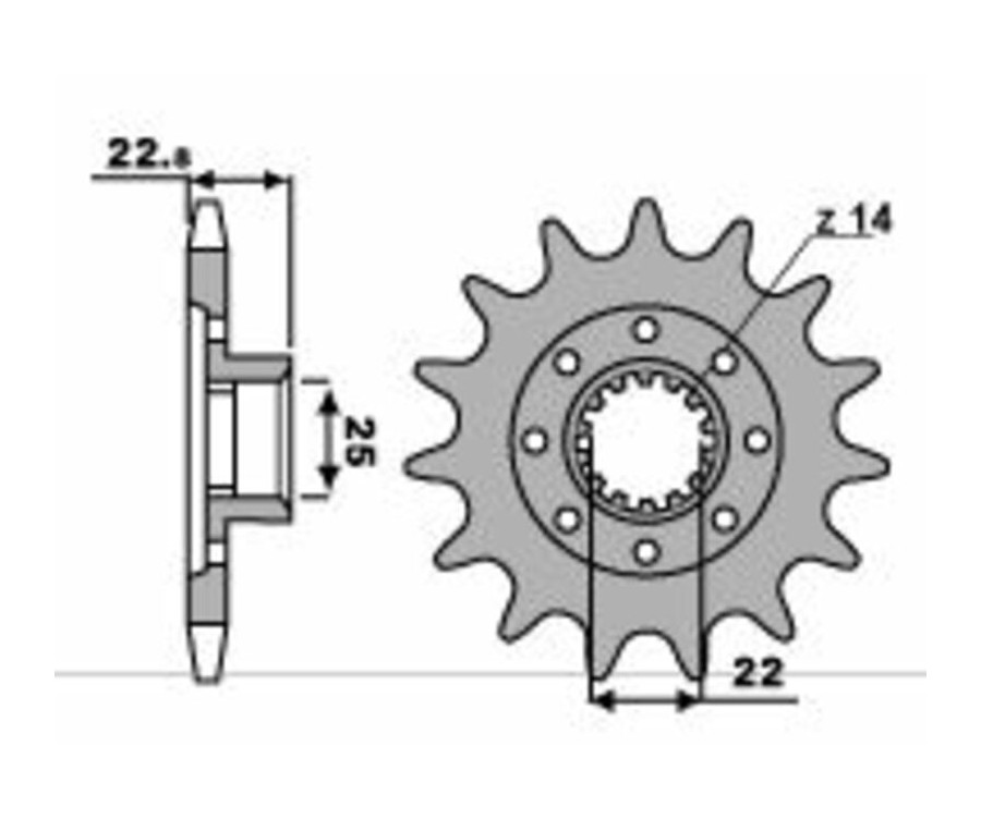 Pignon PBR acier standard 2252 - 520 - 1077621003