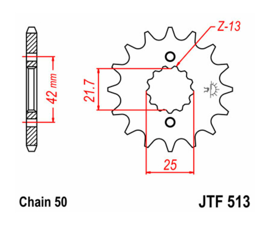 Pignon JT SPROCKETS acier standard 513 - 530 - 1077409002