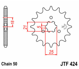 Pignon JT SPROCKETS acier standard 424 - 530