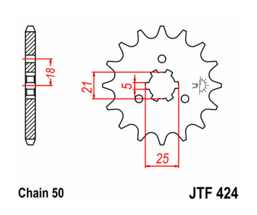 Pignon JT SPROCKETS acier standard 424 - 530 - 1077381001