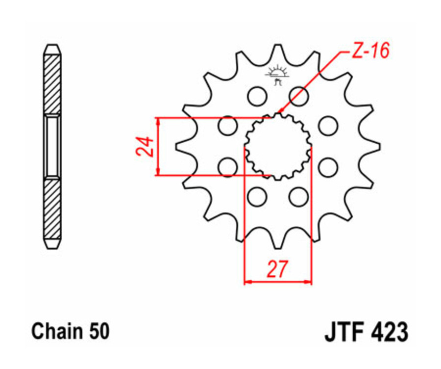 Pignon JT SPROCKETS acier standard 423 - 530 - 1077380002