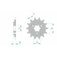 Pignon AFAM acier standard 22600 - 520 Pignon AFAM acier standard 22600 - 520