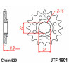 Pignon JT SPROCKETS acier standard 1901 - 520 - 1077297001