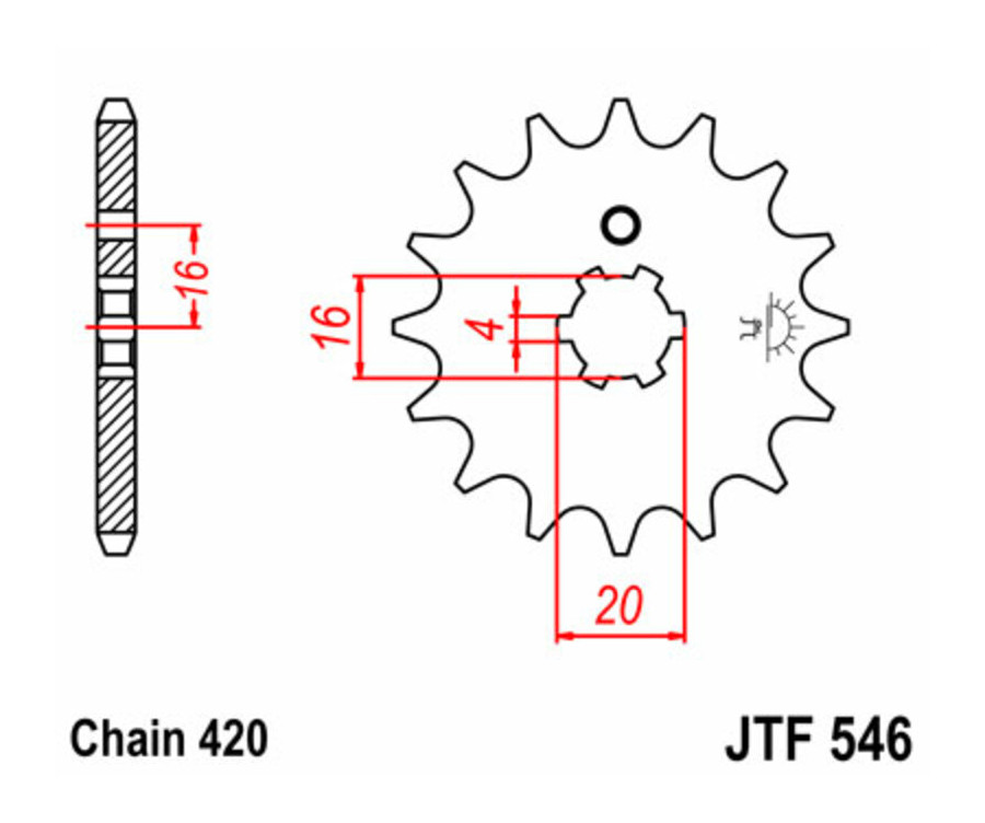 Pignon JT SPROCKETS acier standard 546 - 420 - 1077426002