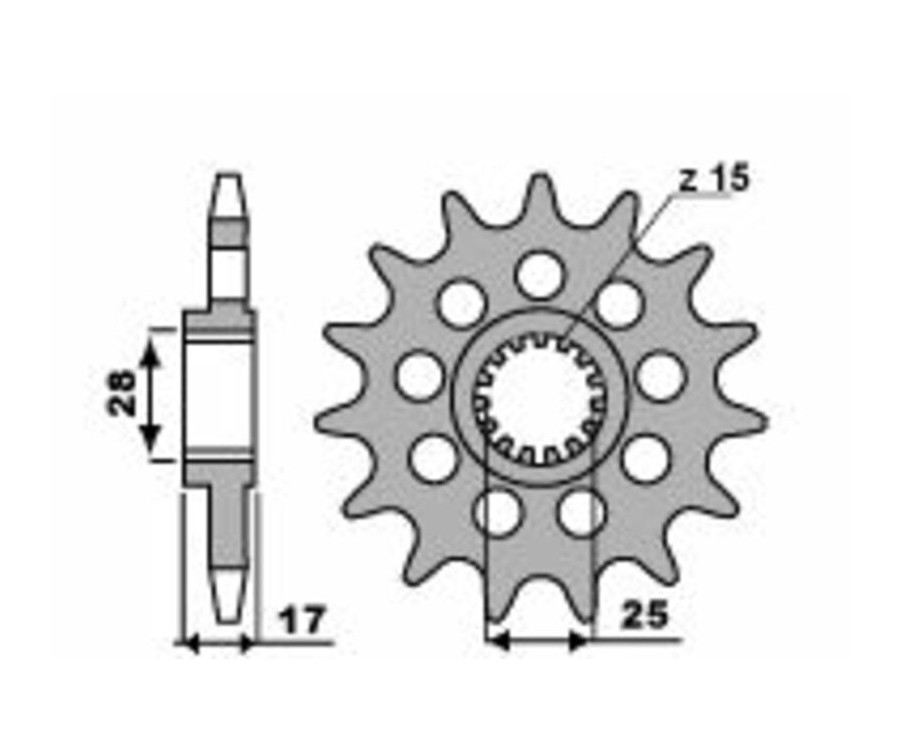 Pignon PBR acier standard 2250 - 520 - 1077620001