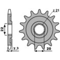 Pignon PBR acier standard 2120 - 520 Pignon PBR acier standard 2120 - 520
