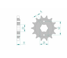 Pignon AFAM acier standard 20505 - 530
