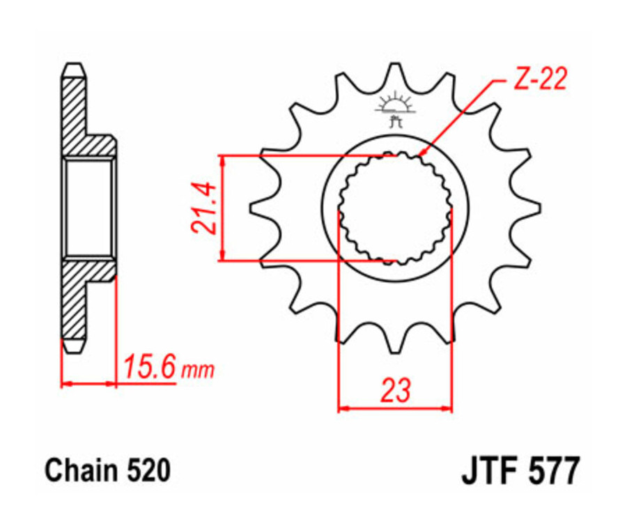 Pignon JT SPROCKETS acier standard 577 - 520 - 1077448003
