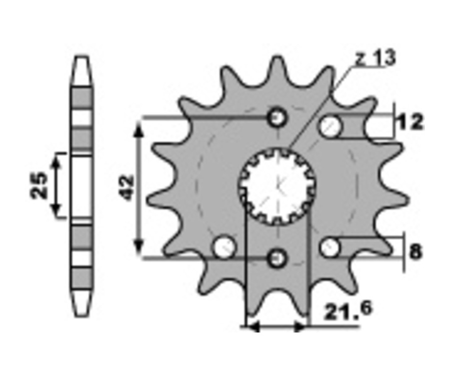 Pignon PBR acier standard 2080 - 530 - 1077548001