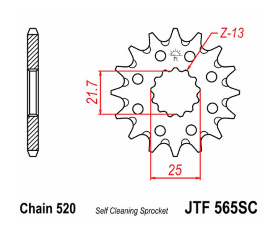 Pignon JT SPROCKETS acier anti-boue 565 - 520 - 1077437001