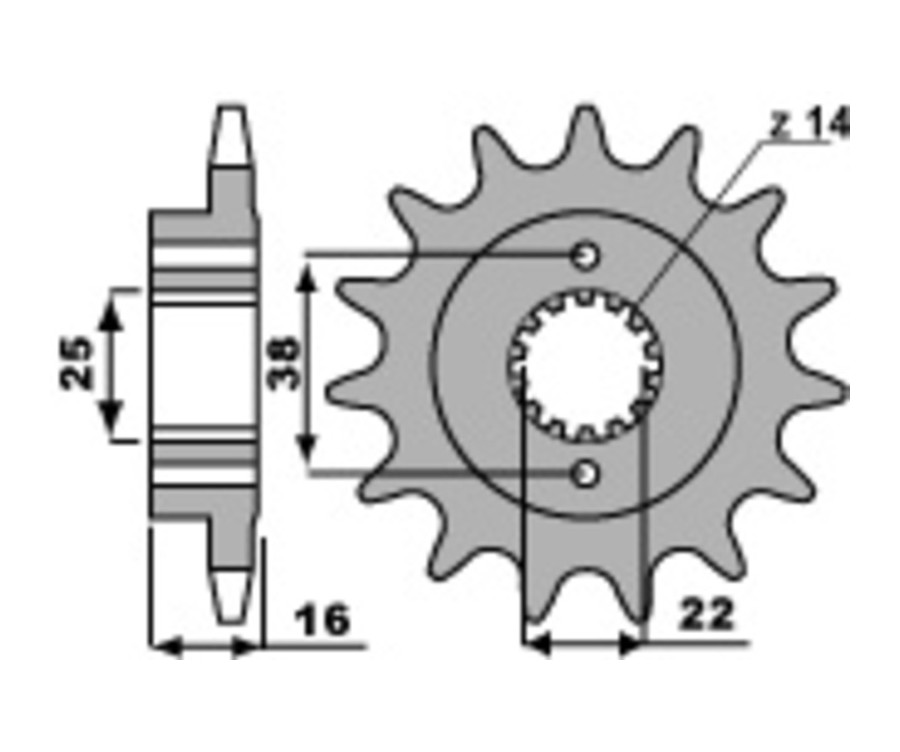 Pignon PBR acier standard 2075 - 520 - 1077542002