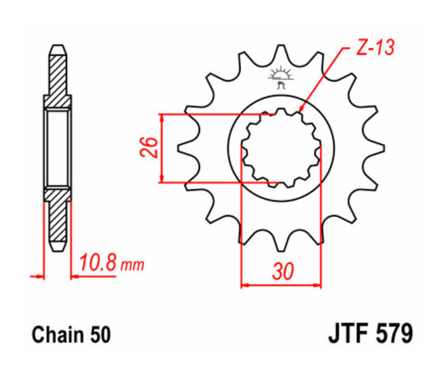 Pignon JT SPROCKETS acier standard 579 - 530 - 1077451001