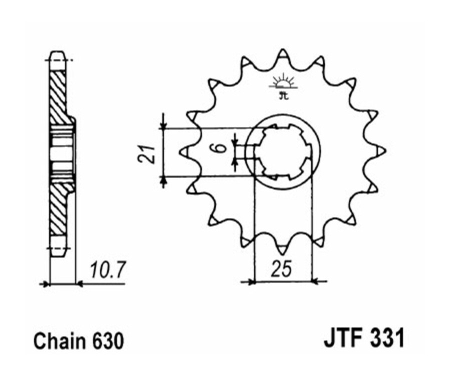 Pignon JT SPROCKETS acier standard 331 - 530 - 1077353001