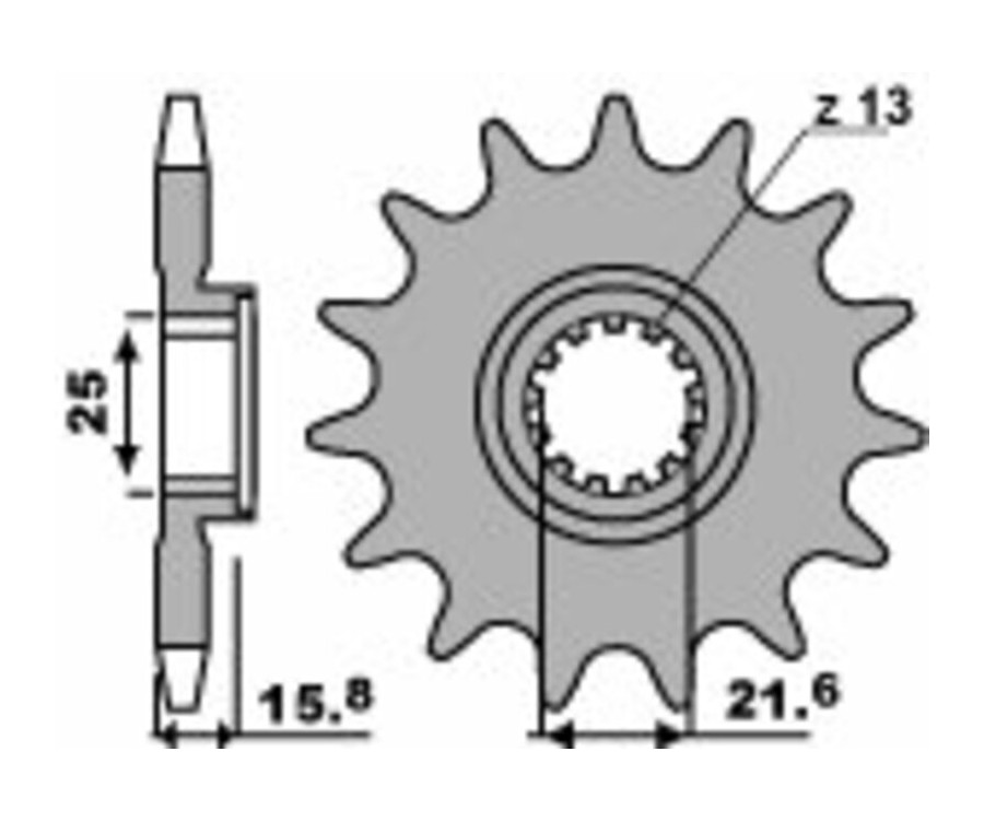 Pignon PBR acier standard 2093 - 525 Pignon PBR acier standard 2093 - 525