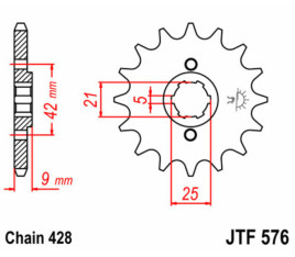 Pignon JT SPROCKETS acier standard 576 - 428