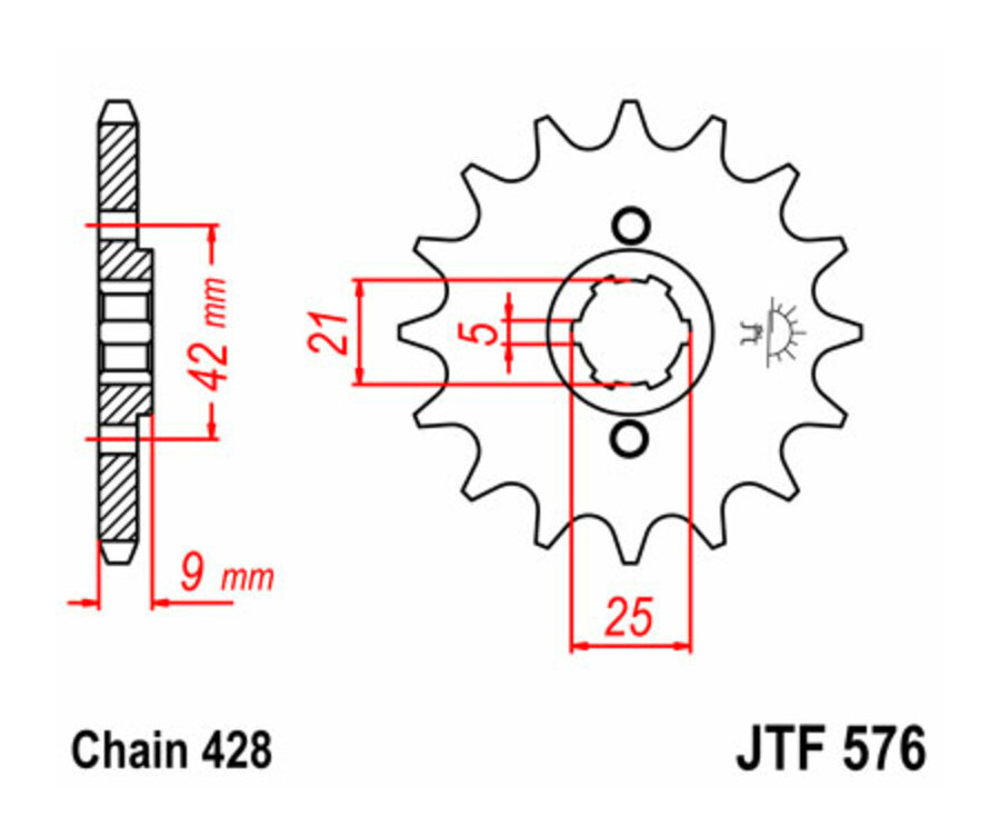 Pignon JT SPROCKETS acier standard 576 - 428 - 1077447004