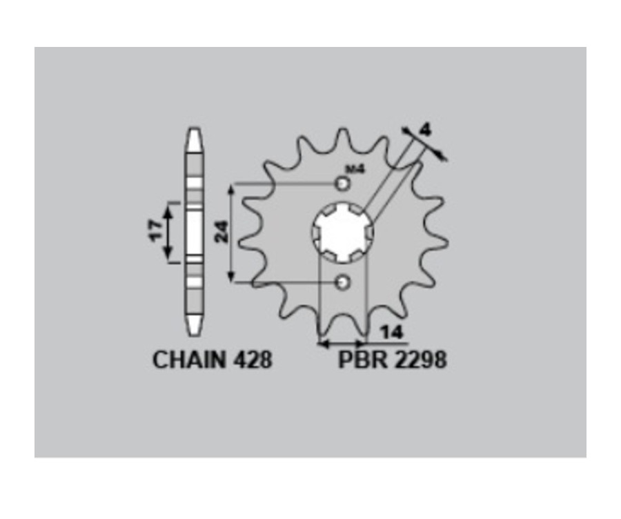 Pignon PBR acier standard 2298 - 428 - 1122396002