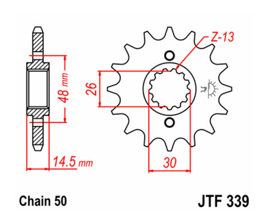 Pignon JT SPROCKETS acier standard 339 - 530 - 1077359002