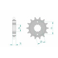 Pignon AFAM acier standard 20614 - 525 Pignon AFAM acier standard 20614 - 525