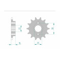 Pignon AFAM acier standard 52604 - 520 Pignon AFAM acier standard 52604 - 520