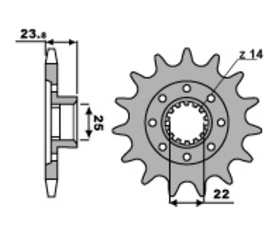 Pignon PBR acier standard 2253 - 525 - 1077623002
